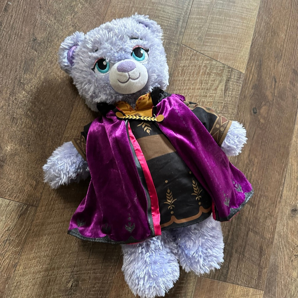 Build-A-Bear Workshop Frozen II Anna Bear retired Purple Black